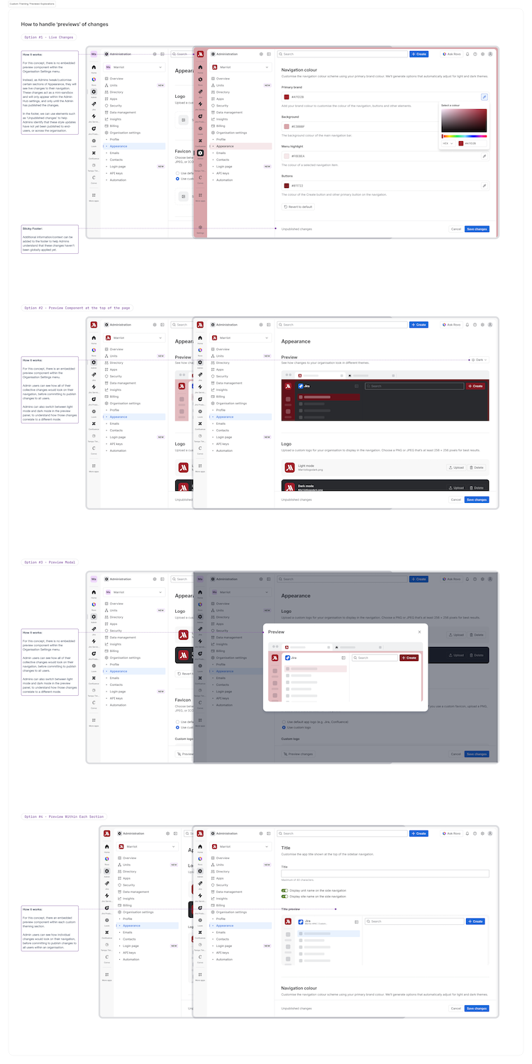 Theming preview concept exploration